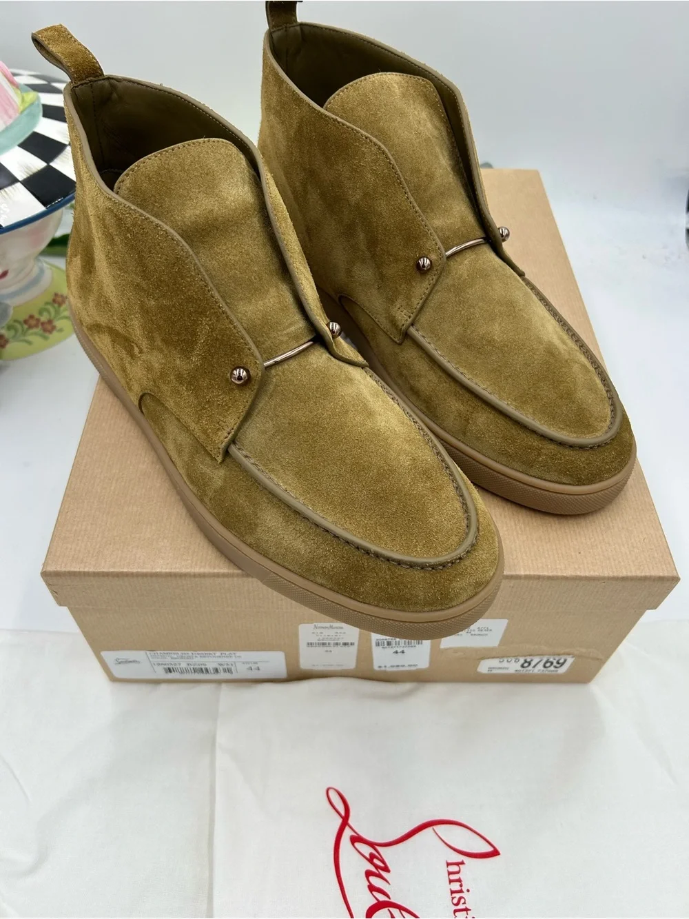 Men's Christian Louboutin CHAMBELISS suede boots size 44/11 US made in Italy